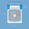 3 In 1 Fan AIr Conditioner Household Water Mist USB Fan Small Air Cooler LED Night Light Portable Humidifier Air Adjustment Fan.