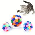 1/3PCS Cat Toys Cat Plush Ball Toy Pet Elastic Bell Ball Self Hi Ball Playing Cat Colorful Woolen Ball.