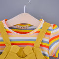 Newborn Baby Clothing Summer Color Stripe Cotton Baby Dress Cute Round Neck 6 Month - 24 Month. 