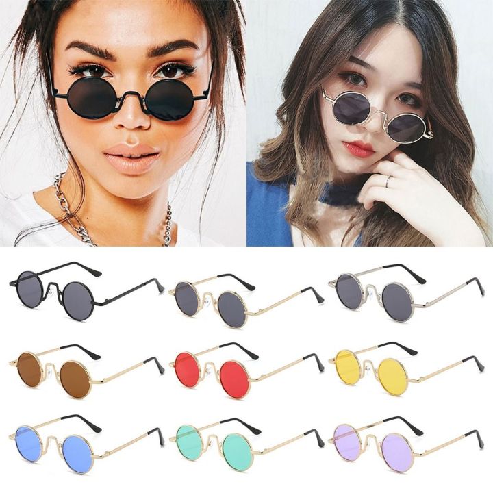 Metal%20Hippie%20Sun%20Glasses%20UV400%20Protection%20Punk%20Eyewear%20Small%20Round%20Sunglasses%20for%20Women%20&%20Men%20Circle%20Retro%20Shades%20Sunglasses%20-%20Image%202