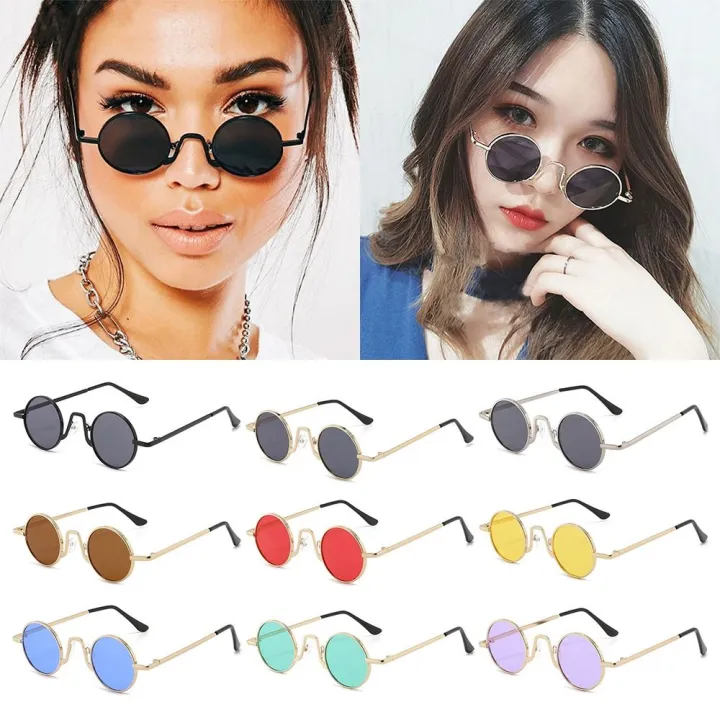 Metal%20Hippie%20Sun%20Glasses%20UV400%20Protection%20Punk%20Eyewear%20Small%20Round%20Sunglasses%20for%20Women%20&%20Men%20Circle%20Retro%20Shades%20Sunglasses%20-%20Image%202