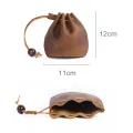 Original Handmade Genuine Leather Unisex Coin Purse Cow Leather Coins Money Pocket Retro Wallet Drawstring Storage Bag. 