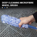 SEAMETAL Plush Car Wheel Hub Brush Anti-Slip Plastic Handle Auto Wheel Tire Rim Brush Cleaning Tool Car Washing Accessories. 
