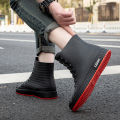 Rain Boots For Men Women Summer Casual Mid-calf Waterproof Shoes Winter Lining With Fleece Warm Anti-slip Wear-resistant Outdoor.