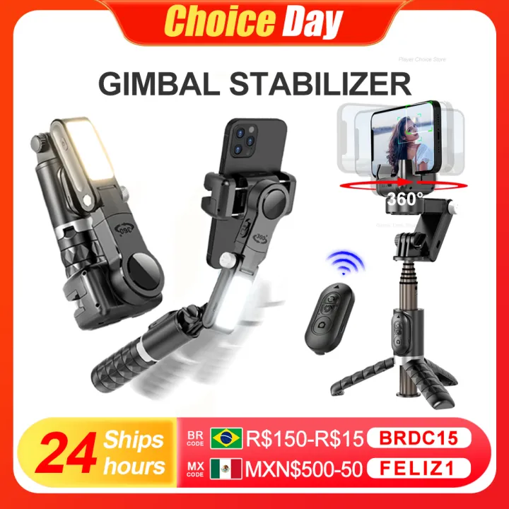 Q18 Gimbal Stabilizer Handheld Mobile Phone Selfie Stick Holder Fill Light Bluetooth for HUAWEI Xiaomi IPhone Follow Shoot Mode
