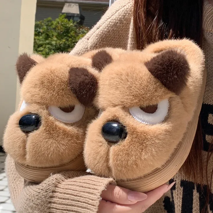 Husky%20Dog%20Faux%20Fur%20Couple%20Winter%20Slippers%20Chunky%20Platform%20Non%20Slip%20House%20Shoes%20Woman%20Comfort%20Fluffy%20Plush%20Outdoor%20Slippers%20Women%20-%20Image%202
