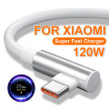 PD3.0 120W 6A USB Super Fast Charger For Xiaomi Mi 12 11 POCO X5 X4 Pro Redmi Note 8 9 10 11 90 Degree Type C Charging Cable. 