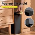 Compact 10-liter plastic trash can suitable for bathroom, toilet, bedroom, and living room.. 