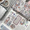 Cute Cartoon Graffiti Teddy Bear Rabbit Stickers Korea Handbook Diary Notebook Planner Scrapbook Diy Decorative Stickers. 