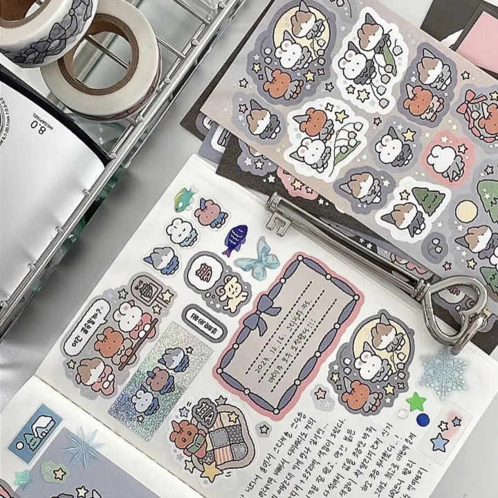 Cute%20Cartoon%20Graffiti%20Teddy%20Bear%20Rabbit%20Stickers%20Korea%20Handbook%20Diary%20Notebook%20Planner%20Scrapbook%20Diy%20Decorative%20Stickers%20-%20Image%205