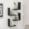 L shaped Liven Wall Shleves (set of 4) wall decoration shelves floating cmshelves display rack home tier office decorater. 