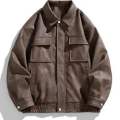 Front pocket stylish leather jacket. 