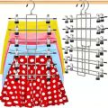 6 Layer Clothes Hangers Multilayer Skirt Trouser Hanger for Pants Non Slip Metal Hanger Clips Clothing Storage Rack Holder.
