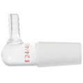 Borosilicate Glass 90 Degree Vacuum/Gas Adapter, Bent Inlet Adapter with 24/40 Inner Joint and Hose for Laboratory Lab Supply. 