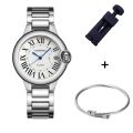 New Brand Luxury Stainless Steel Men and Women Luxury Atmosphere Quartz Watches Fashion Blue Balloon Women Date Watch Suit.