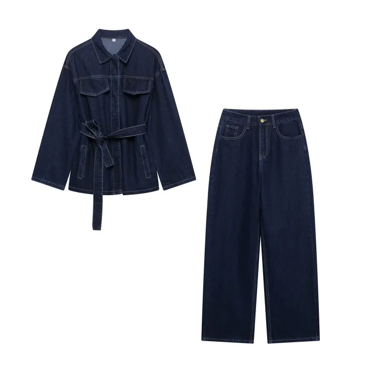 DUOPERI%20Women%20Fashion%202%20Pieces%20Sets%20With%20Belt%20Denim%20%20Jackets%20&%20Vintage%20Front%20Zipper%20Jeans%20Trousers%20Feamle%20Chic%20Lady%20Pants%20Sets%20-%20Image%207