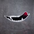 1pc Evil Teeth and Tongue Motorcycle Helmet Fuel Tank Stickers Racing Body Window Funny Decoration Universal Vinyl Decals. 
