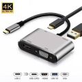USB C Hub with Type C 4 in 1 USB Hub, Dual Screen Display, 4K HDMI/HDTV, VGA Adapter and USB 3.0 Charging.