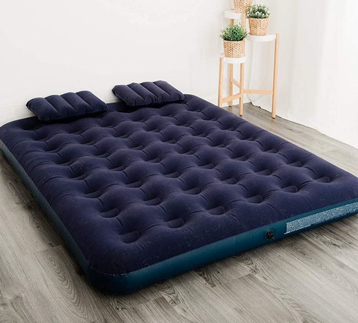 Bestway Double Air Bed With 2 Pillows And Pump - Ensure A Comfortable Night'S Sleep With This Double Air Bed Set - Which Includes Two Pillows And mnaually Pump For Easy Inflation