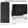 BIAI 1pc/3pcs/5pcs Five-layer Washable Bamboo Charcoal Diaper Resuable Adult Insert Diaper Durable Breathable Old Man of Diapers.
