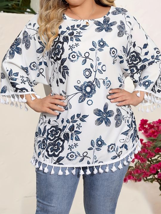 Plus%20Size%20Fashion%20Loose%20Shirt%20Woman%20Elegant%20Round-Neck%20Woman%20T%20Shirt%20Printed%20Casual%20Woman%20T%20Shirt%20Holiday%20Weekend%20Top%20-%20Image%203