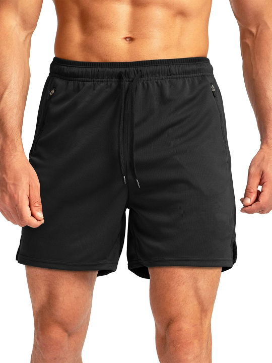 2026 New Men's Quick Dry Running Shorts with Zipper Pockets, 5" Athletic Workout Shorts for Gym Fitness Training Jogging