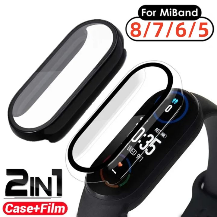 2in1 Screen Protector+Film For Xiaomi Mi Band 8 9 6 5 7 Smart Wristband Full Coverage PC Cover Shockproof Frame For Miband8 Case