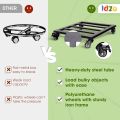 Plant Caddy with Wheels Heavy Duty Metal Cast Iron Plant Dolly, Plant Stand with Wheels Repositioning Heavy Pots 12Inch, Hauling Heavy Household Items - Black (Customize). 