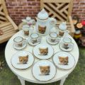 15pcs Set Mini Tea Pot Dish Cups Accessories Mini Ceramic Tableware Micro Fish Tank Landscape Landscaping Ornament.