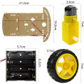 DIY Robot Smart Car Chassis Kit with Speed Encoder, 2 Wheels and and Battery Box for Arduino/Microbit/Raspberry Pi for DIY. 
