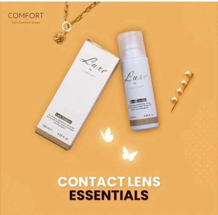 LUXE By COMFORT, Contact Lenses Solution 120ml, For Use All Soft Color & Clear Contact Lenses