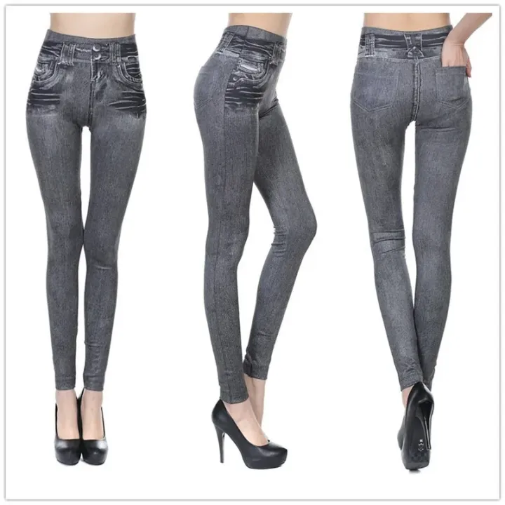 Women%20Jean%20Leggings%20Fitness%20Pants%20High%20Waist%20Gym%20Leeggings%20High%20Elastic%20Hip%20Liftting%20Fashion%20Slim%20Running%20Cycling%20Yoga%20Tights%20-%20Image%204