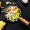 400ml/600ml Glass Milk Pot With Wooden Handle Transparent Cooking Heating Milk Soup Noodle Household Kitchen Cookware Clay Stock. 