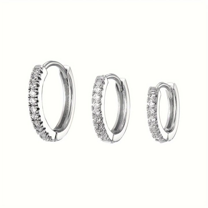 1pair%20Exquisite%20Synthetic%20Zircon%20Decor%20Hoop%20Earrings,%20Fashion%20Earrings%20For%20Men%20Women%20-%20Image%203