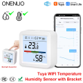 ONENUO Tuya WIFI Temperature Humidity Sensor Hygrometer Thermometer Smart Home Backlight Smart Life Support Alexa Assistant. 
