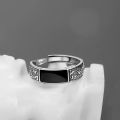 Fashion New Vintage Dragon Pattern Titanium Steel Ring Hip Hop Men Single Party Opening Adjustable Ring. 