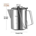 1.2L French Press Coffee Maker Outdoor 9 Cup Stainless Steel Percolator Coffee Pot Coffee Maker Camping Home Kitchen Cookware. 