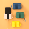 Mobile Phone Charging Hanging Holder Multifunction Wall Mounted Plug Bracket Remote Control Mounted Storage Box. 