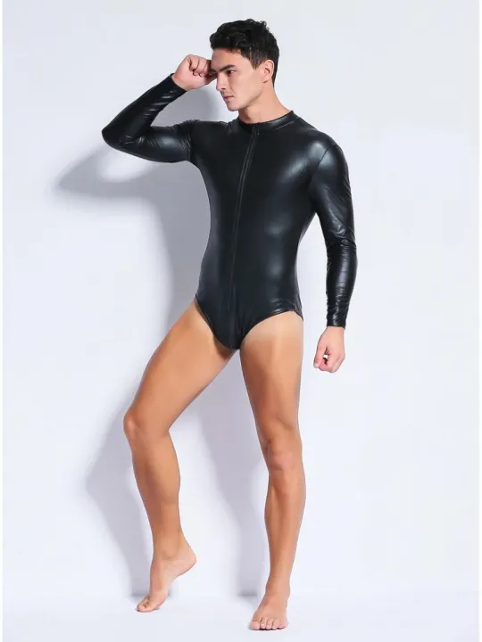 Long%20Sleeve%20Shiny%20PU%20Leather%20Bodysuit%20Zipper%20Hot%20Shapers%20Men%20Body%20Tops%20Shirts%20One%20Piece%20Gothic%20Tights%20Clubwear%20Tshirt%20Leotard%20-%20Image%204