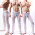 Men's Sheer Mesh Sleep Pants - Silky Smooth Quick-Dry Transparent Loungewear for Home Relax & Nightwear Comfort All Seasons. 