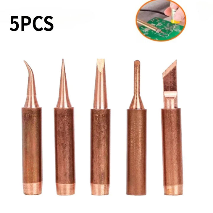 Pure Copper Soldering Iron Head Set for 900M Series Hot Bare Copper ...