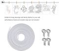 3 meter Curtain Wire Rod Expanding High Quality Curtain Wire Plastic-coated Curtain Rope Spring Rope Curtain Lanyard/ Curtain Rod Curtain Wire and Hooks Set,Curtain Wire with Screw-in Hooks for Net Curtain Rod. 