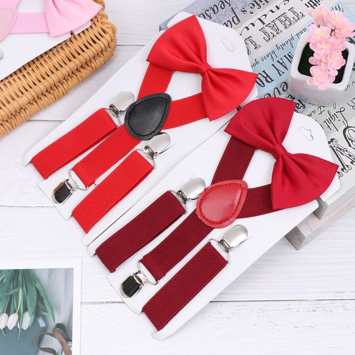 Kids%20Elastic%20Suspenders%20Bow%20Tie%20set%20Matching%20Tuxedo%20Suit%20Unisex%20Boy%20Girl%20Bowtie%20Wedding%20Costume%20Adjustable%20Y-Back%20Brace%20Belt%20-%20Image%204