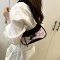 Korean Hundred Lace Bowknot Shoulder Bag Cute Ladies Armpit Bag Polka Dot Cherry Print Girls Crossbody Bag 2025 New. 
