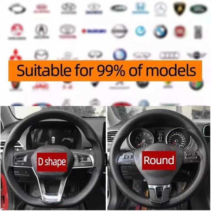 Universal%20Leather%20car%20steering%20wheel%20stitched%20on%20cover%20to%20fit%2038cm%2014%20"DIY%20sewn%20breathable%20and%20non-slip%20black%20-%20Image%204