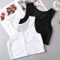 Tank Top Tomboy Breast Shaper Vest Binder Sports Underwear Strengthen Reinforced Short Corset Clothing Women White M. 