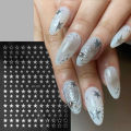 3D Black Pink Stars Stickers for Nails Golden Silvery Stars Adhesive Nail Decals Autumn Winter Festival DIY Nail Art Accessories. 
