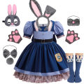 Disney 2026 Movie Zootopia 2 Brave Bunny Adventure Carnival Girls Cosplay Judy Hopps Rabbit Officer Uniform Clothing Costume. 