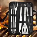 Stainless steel oven set barbecue combination tool outdoor BBQ barbecue set barbecue set storage portable cloth bag baking tool. 