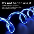 3 in 1 Glowing LED Light 3A Fast Charging Micro USB Type C Cable For iPhone Samsung Xiaomi Redmi Phone Charger USB Cable. 